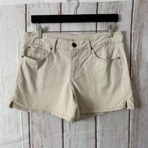 Faded Glory Beige Khaki Chino Shorts with Button Flap Back
Pockets Size 8